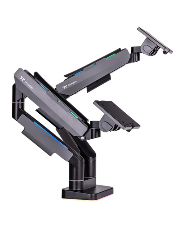 Thermaltake GEA-MSR-DMSBLK-01 support d'écran plat pour bureau 88,9 cm (35") Noir, Gris