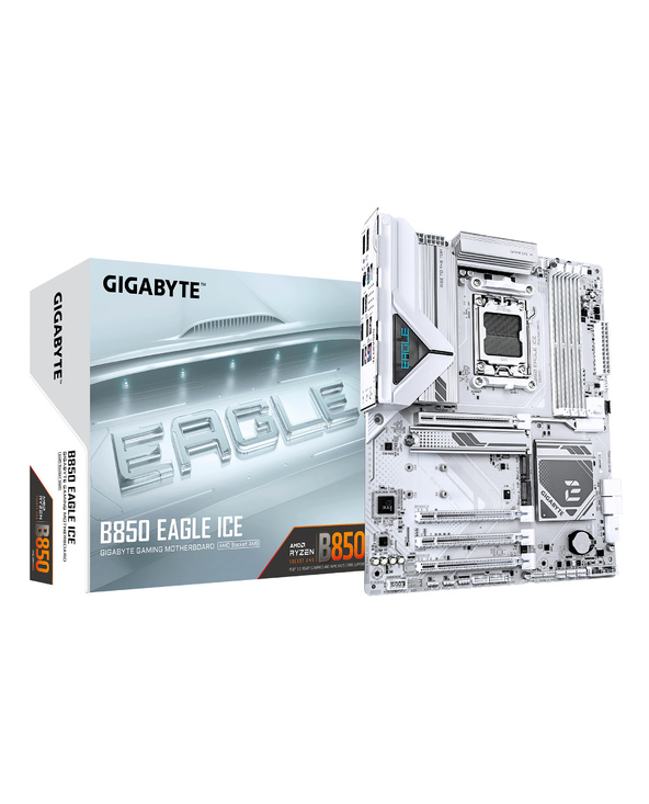 GIGABYTE B850 EAGLE ICE Carte Mère – Processeurs AMD Ryzen série 9000, VRM numérique 8+2+2 phases, jusqu’à 8200 MHz DDR5 (O.C), 