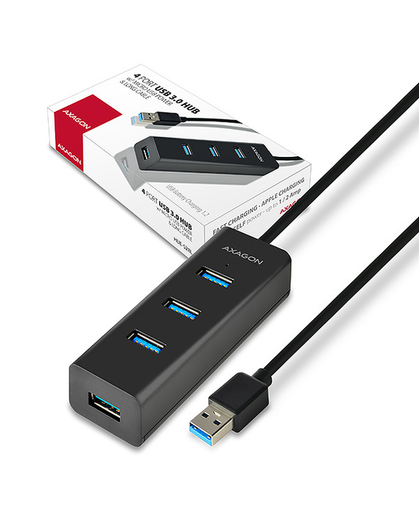 Axagon HUE-S2BL hub & concentrateur USB 3.2 Gen 1 (3.1 Gen 1) Type-A 5000 Mbit/s Noir
