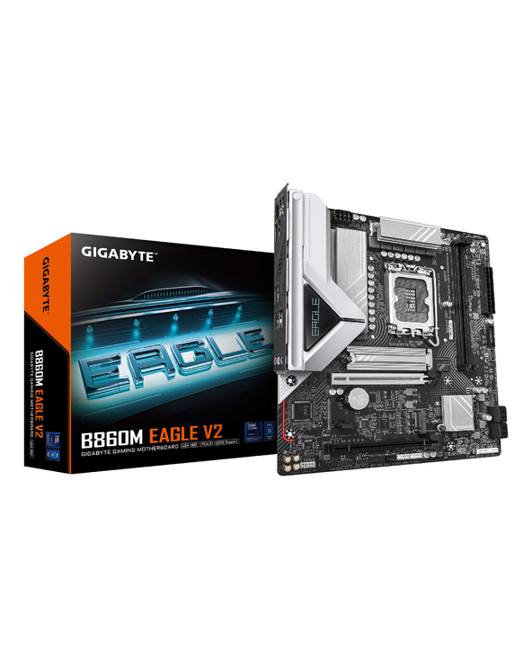GIGABYTE B860M EAGLE V2 Carte mère - Processeurs Intel Core Ultra Series, VRM 6+1+2 phases, jusqu'à 9066 MHz DDR5, 1x M.2 PCIe 5