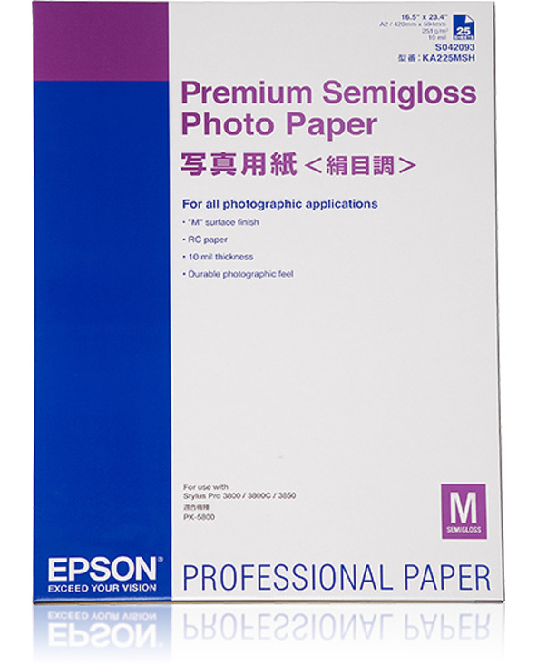 Epson Pap Photo Premium Semi-Glacé 251g 25f. A2 (0,420x0,594m)