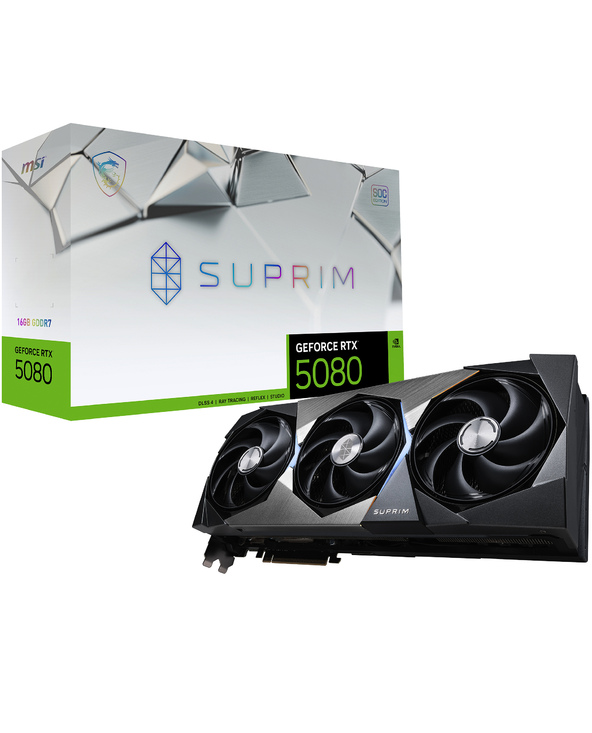 MSI SUPRIM GeForce RTX5080 16G SOC NVIDIA GeForce RTX 5080 16 Go GDDR7