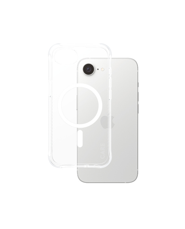 PanzerGlass CARE by  Fashionable Case Samba Transparent w. White Qi Compatible iPhone 16e coque de protection pour téléphones po