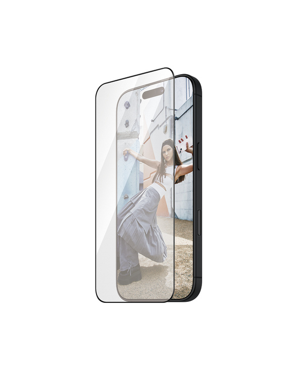 PanzerGlass SAFE. by  Screen Protection w. Black Frame iPhone 16 Plus | 15 Plus | Ultra-Wide Fit Protection d'écran transparent 