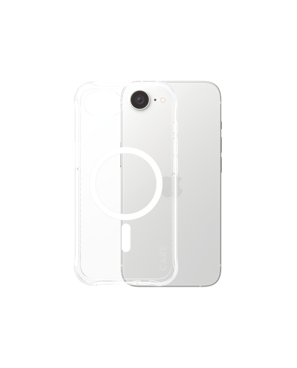 PanzerGlass CARE by  Fashionable Case Samba Transparent w. White Qi Compatible iPhone 16e coque de protection pour téléphones po