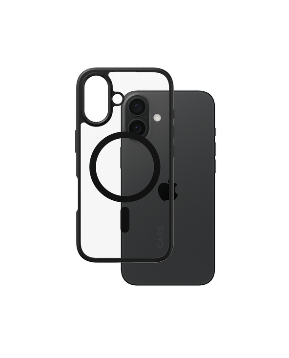 PanzerGlass CARE by  Flagship Case Transparent Urban Combat w. Black Frame & MagSafe iPhone 16 coque de protection pour téléphon