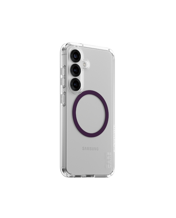 PanzerGlass CARE by  Flagship Case Transparent Urban Combat w. Plum Purple Qi Compatible Samsung Galaxy S25 coque de protection 