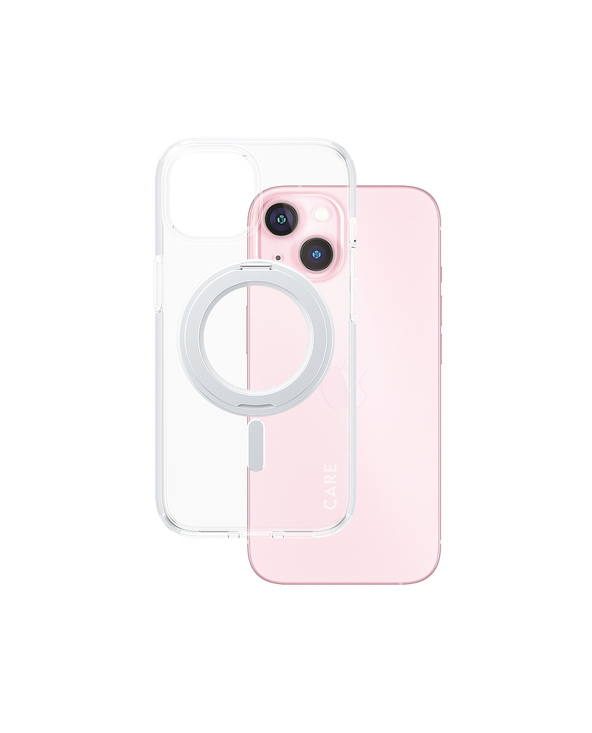 PanzerGlass CARE by  Feature Case Transparent w. Silver Kickstand & MagSafe iPhone 15 coque de protection pour téléphones portab