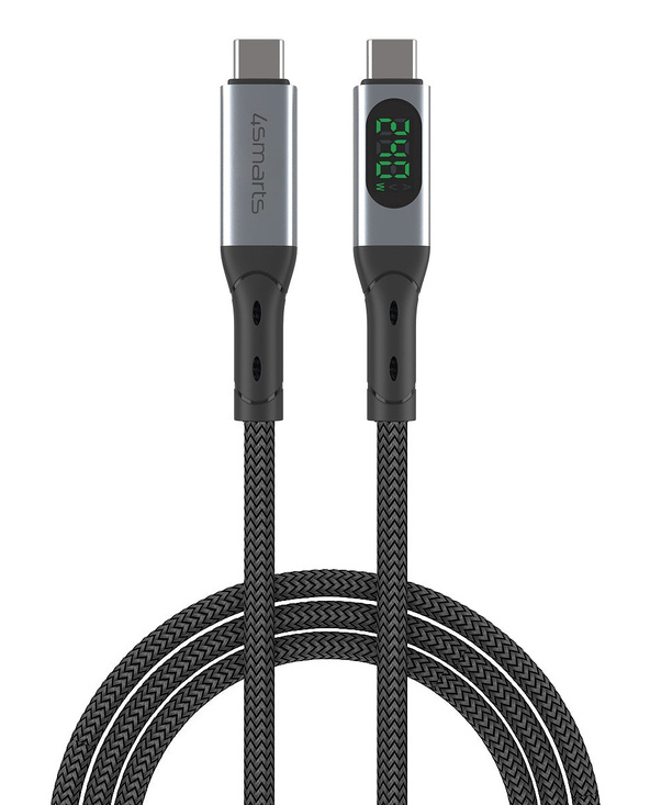 4smarts 541438 câble USB USB4 Gen 2x2 1,5 m USB C Noir, Gris