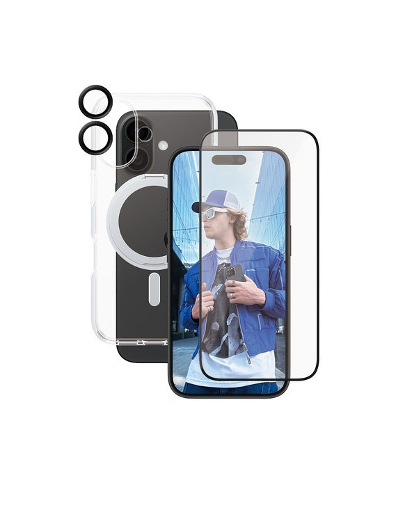 PanzerGlass CARE by  Feature 3-in-1 Ceramic Bundle iPhone 16 coque de protection pour téléphones portables Housse Transparent
