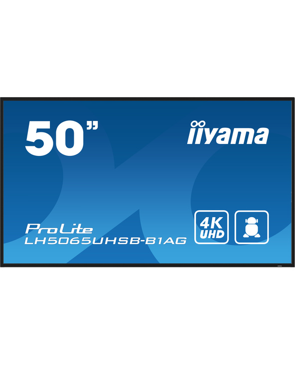 iiyama LH5065UHSB-B1AG Écran d'affichage dynamique Écran plat de signalisation numérique 125,7 cm (49.5") LCD Wifi 800 cd/m² 4K 