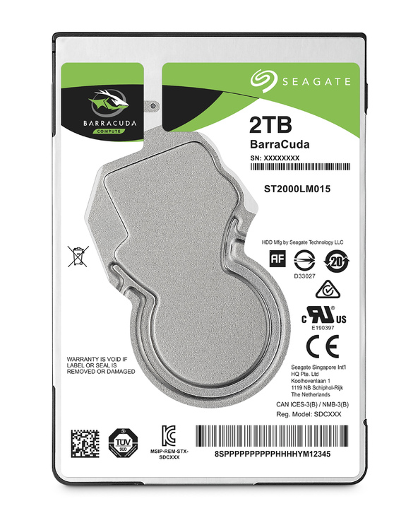 Seagate Barracuda 2.5" disque dur 2 To 5400 tr/min 128 Mo 2.5" Série ATA III