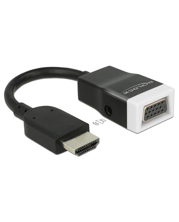 DeLOCK 65587 câble vidéo et adaptateur HDMI Type A (Standard) VGA (D-Sub) + 3,5 mm Noir, Blanc