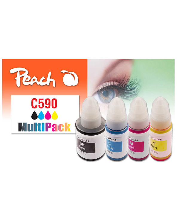 Peach PI100-440 cartouche d'encre 4 pièce(s) Compatible Noir, Cyan, Magenta, Jaune
