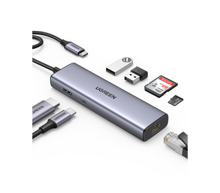 Ugreen USB-C to 2*USB3.0+HDMI+RJ 45+SD&TF+PD port Hub