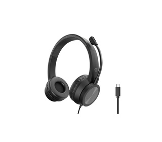 Conceptronic POLONA05BC écouteur/casque Avec fil Arceau Appels/Musique USB Type-C Noir