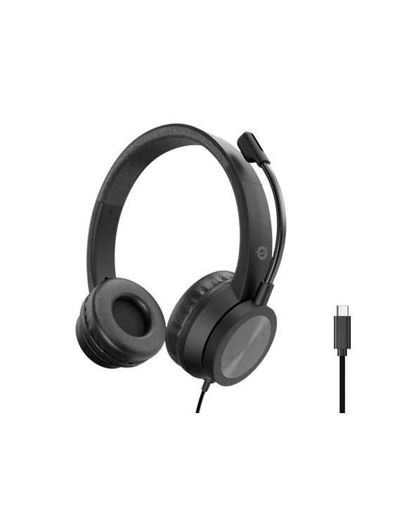 Conceptronic POLONA05BC écouteur/casque Avec fil Arceau Appels/Musique USB Type-C Noir
