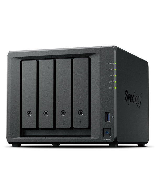 Synology DiskStation DS925+ serveur de stockage NAS Ryzen Embedded V1500B 4 Go DDR4 0 To Noir