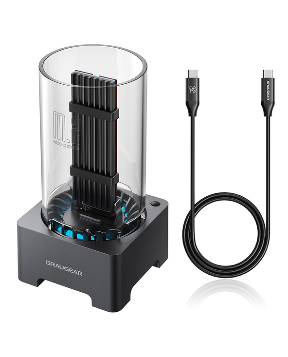 GRAUGEAR G-M2DK-U4-40G Station d'accueil de disques de stockage USB 3.2 Gen 2 (3.1 Gen 2) Type-C Gris