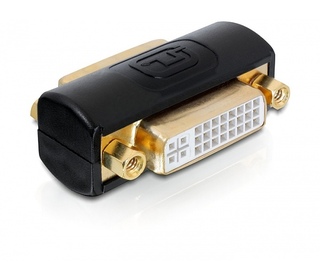 DeLOCK 65225 changeur de genre de câble DVI Noir, Or