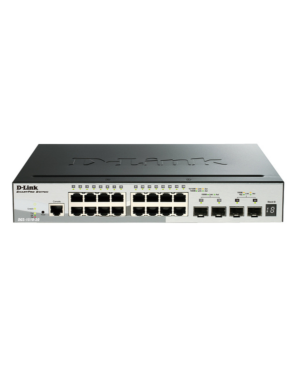 D-Link DGS-1510-52XMP Géré L3 Gigabit Ethernet (10/100/1000) Connexion Ethernet, supportant l'alimentation via ce port (PoE) Noi