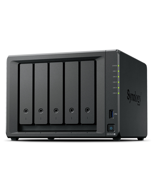 Synology DiskStation DS1525+ serveur de stockage NAS Ryzen Embedded V1500B 8 Go DDR4 0 To Noir