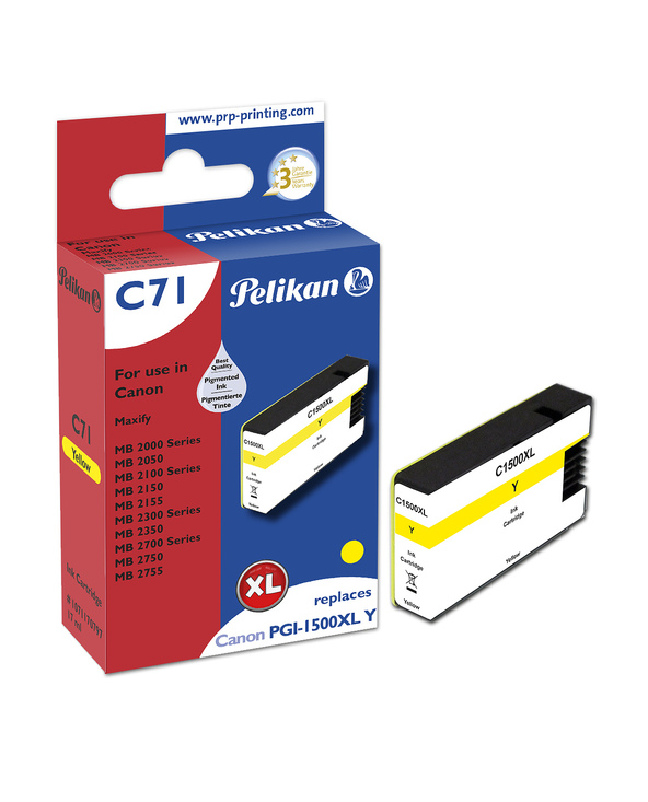 Pelikan C71 Yellow cartouche d'encre 1 pièce(s) Compatible Rendement élevé (XL) Jaune