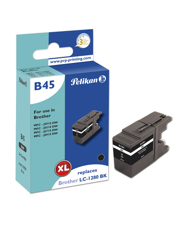 Pelikan B45 Black cartouche d'encre 1 pièce(s) Compatible Rendement élevé (XL) Noir