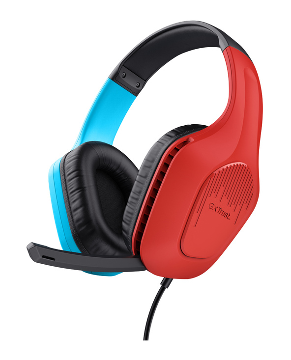 Trust GXT 416S Zirox Casque Avec fil Arceau Jouer Noir, Cyan, Rouge