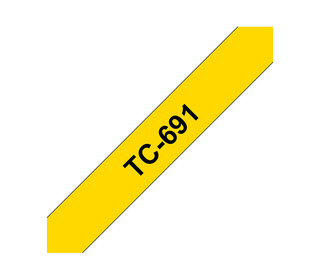 Brother TC-691 ruban d'étiquette Noir sur jaune