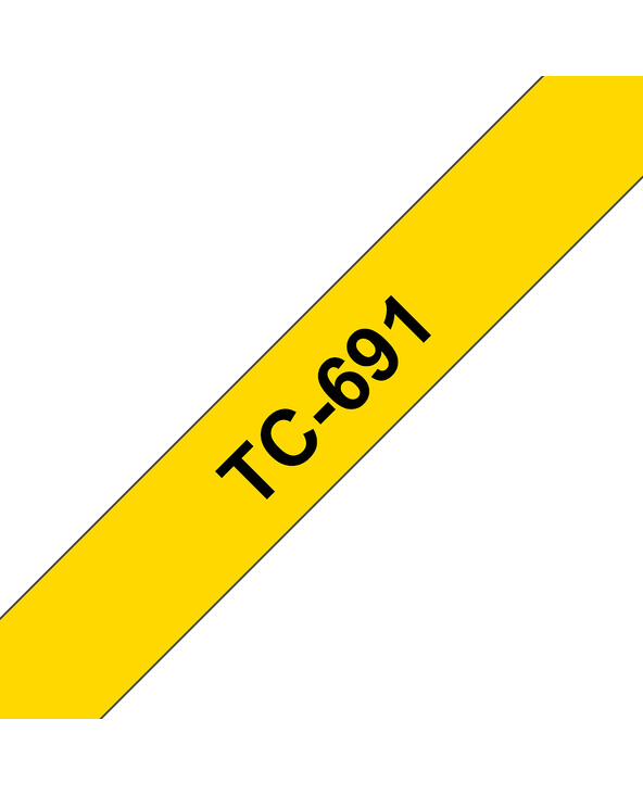 Brother TC-691 ruban d'étiquette Noir sur jaune