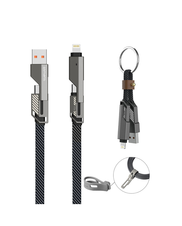 4smarts 541456 câble USB 1,5 m USB A/USB C USB C/Lightning Graphite