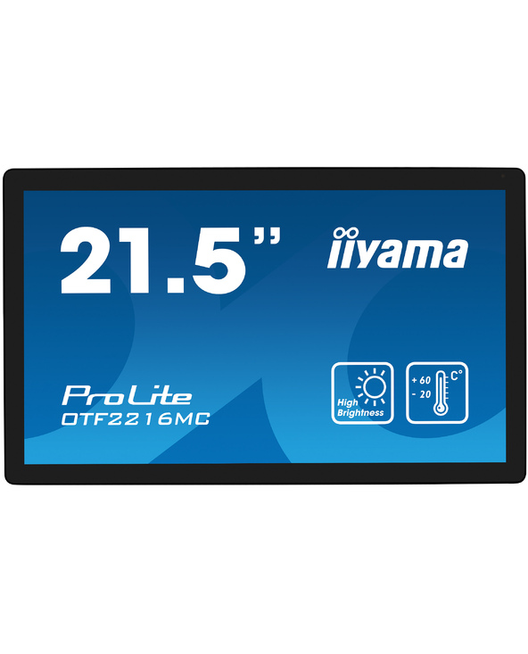 iiyama OTF2216MC-B1 Écran d'affichage dynamique Écran plat de signalisation numérique 55,9 cm (22") LCD 1100 cd/m² Full HD Noir 