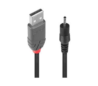 Lindy 70265 câble électrique Noir 1,5 m USB A EIAJ-01 (2.5 mm, 0.7 mm)