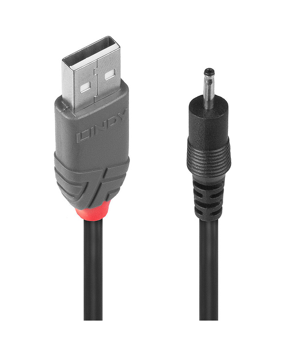 Lindy 70265 câble électrique Noir 1,5 m USB A EIAJ-01 (2.5 mm, 0.7 mm)