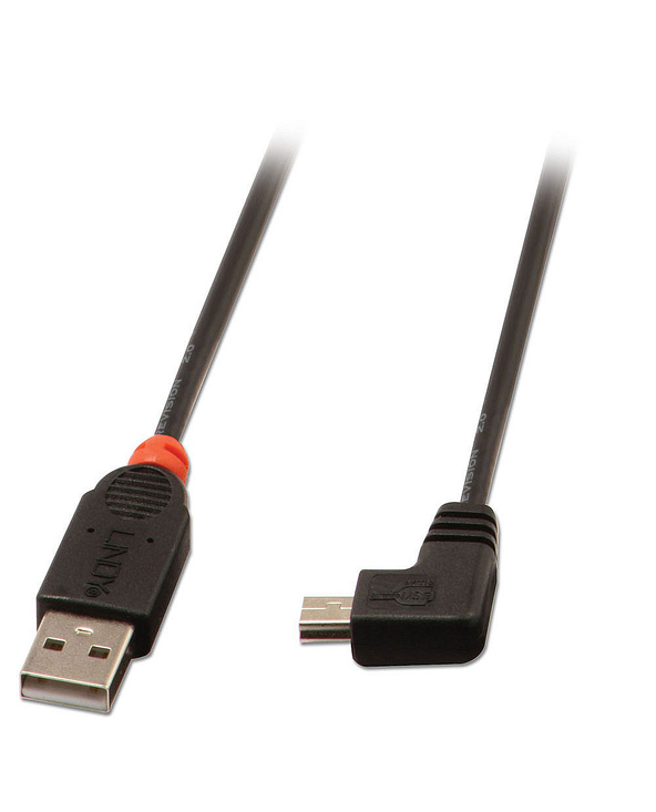 Lindy 31970 câble USB USB 2.0 0,5 m USB A Mini-USB B Noir