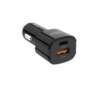 DLH DY-AU4728B chargeur d'appareils mobiles Ordinateur portable, Smartphone Noir Allume-cigare Charge rapide Auto