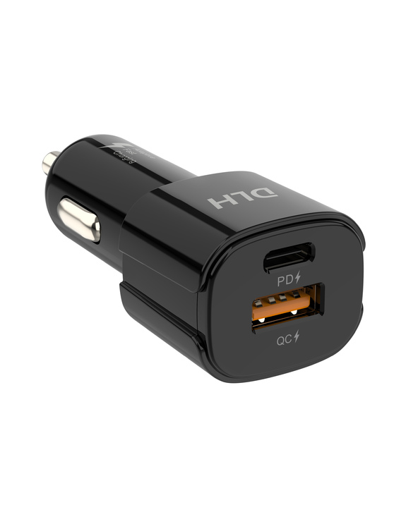 DLH DY-AU4728B chargeur d'appareils mobiles Ordinateur portable, Smartphone Noir Allume-cigare Charge rapide Auto