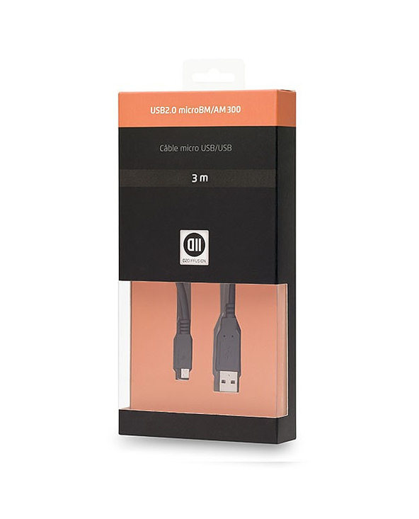 D2 Diffusion D2MICROUSB300 câble USB USB 2.0 3 m USB A Micro-USB B Noir