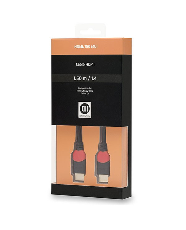 D2 Diffusion HDMI/150 MU câble HDMI 1,5 m HDMI Type A (Standard) Noir, Rouge