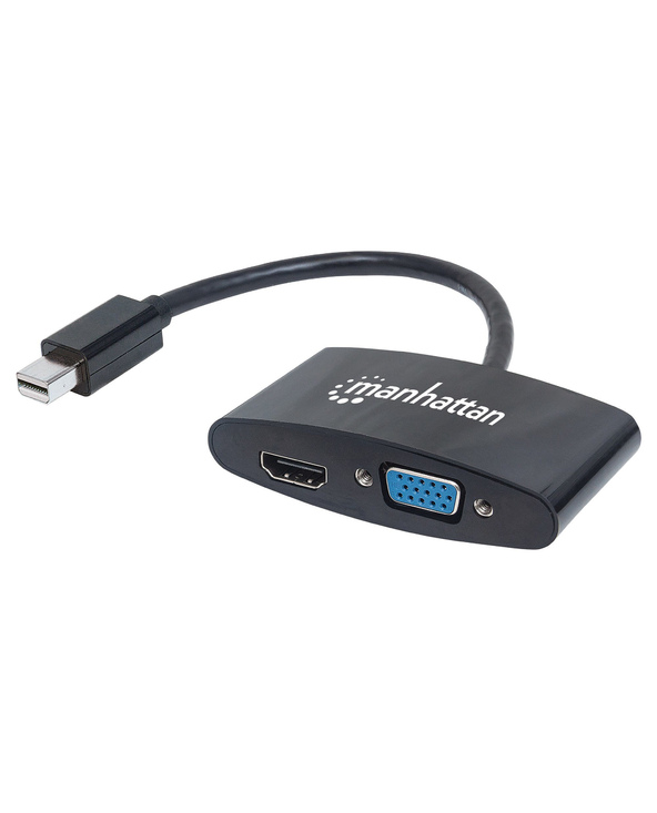 Manhattan 152709 câble vidéo et adaptateur 0,25 m Mini DisplayPort HDMI + VGA (D-Sub) Noir