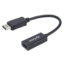 Manhattan 151634 câble vidéo et adaptateur 0,15 m HDMI Type A (Standard) DisplayPort Noir