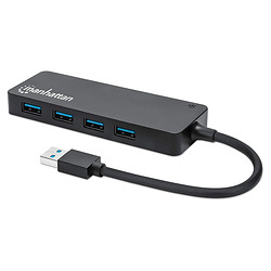 Manhattan 164900 hub & concentrateur USB 3.2 Gen 1 (3.1 Gen 1) Type-A 5000 Mbit/s Noir