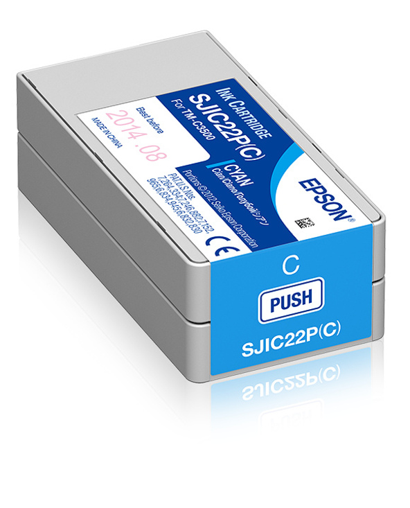 Epson SJIC22P(C): Ink cartridge for ColorWorks C3500 (Cyan)