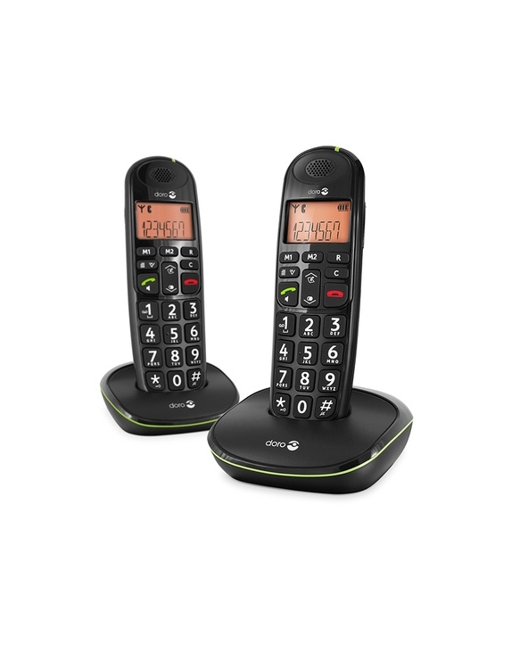 Doro PhoneEasy 100w duo Téléphone DECT Identification de l'appelant Noir