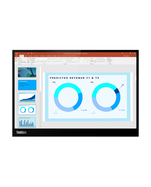 Lenovo ThinkVision M14D 14" LED 2.2K 8 ms Noir