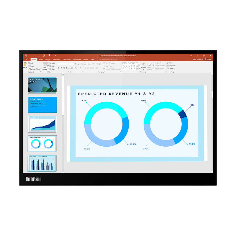 Lenovo ThinkVision M14D 14" LED 2.2K 8 ms Noir