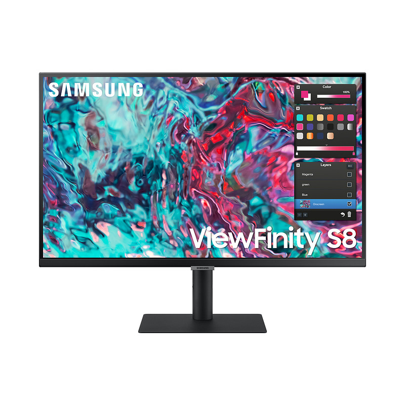 Samsung Ecran PC ViewFinity S80PB 27" 60Hz Dalle IPS Résolution UHD 4K 3 840 x 2 160 5ms 1000:1 Pied Ajustable VESA Flicker Free Windows10 Auto Source Switch+ USB C HDMI - vue 8