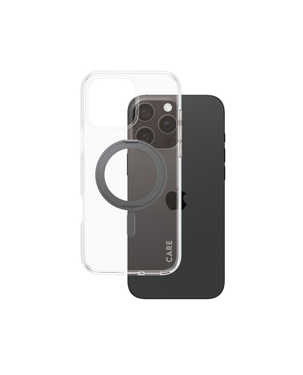 PanzerGlass CARE by  Feature Case Transparent w. Black Kickstand & MagSafe iPhone 16 Pro Max coque de protection pour téléphones