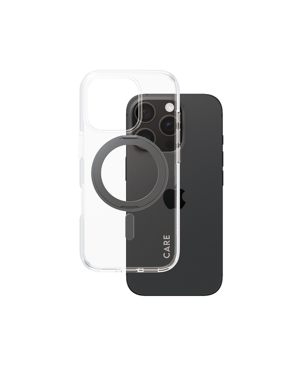 PanzerGlass CARE by  Feature Case Transparent w. Black Kickstand & MagSafe iPhone 16 Pro coque de protection pour téléphones por